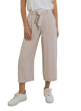 Pantalone cropped in viscosa con fascia  "Iris"